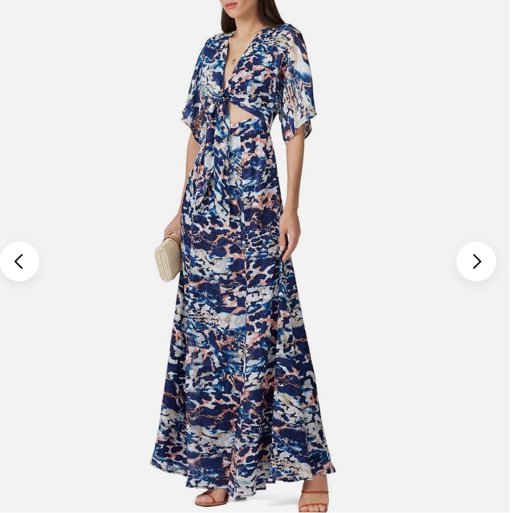 Hutch Navy and Pink Abstract Maxi Dress